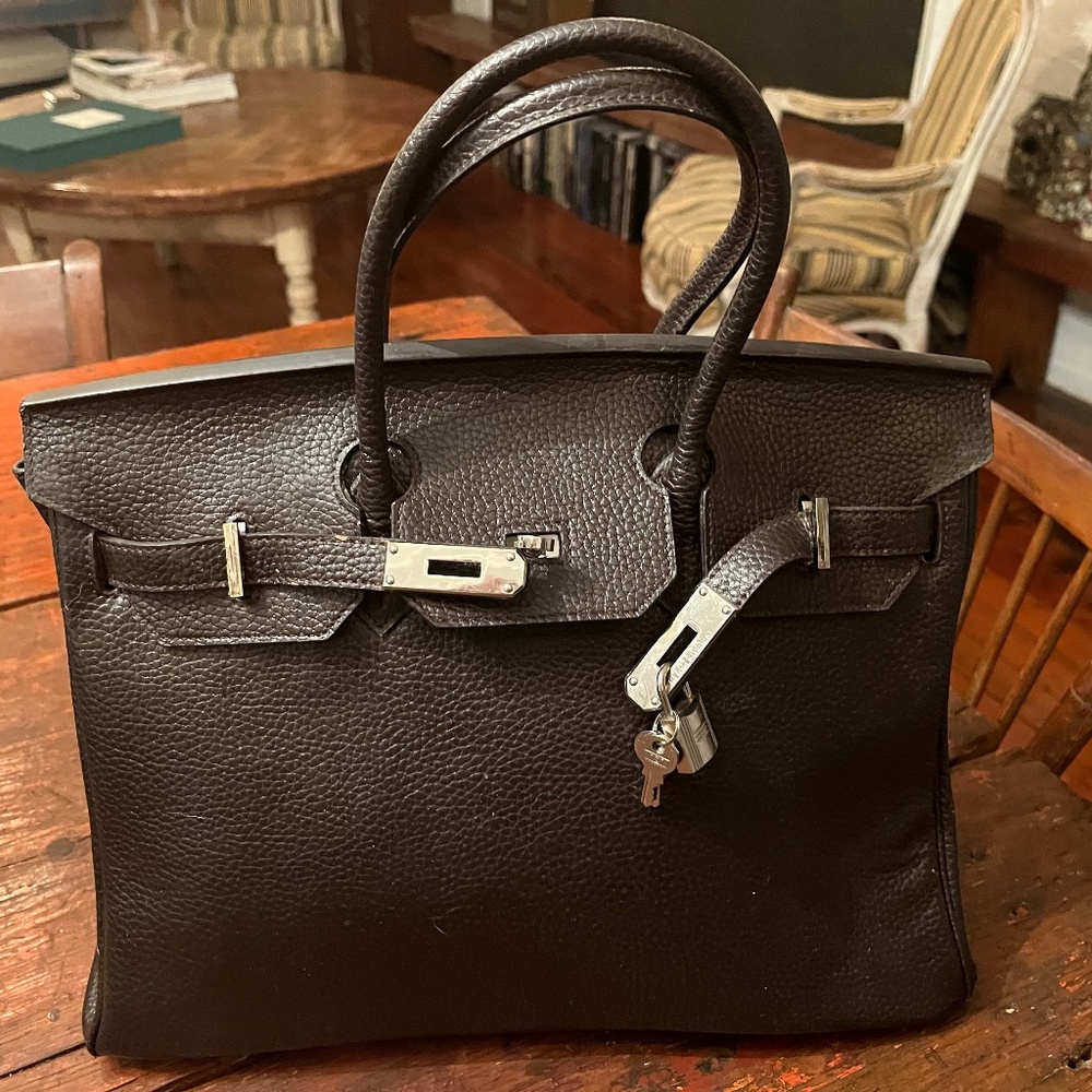 Older Birkin rep brown Togo 35 palladium with issues